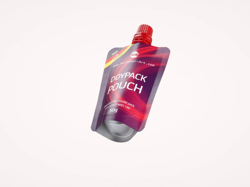 Doypack Spouted Pouch 50g (50ml) packaging 3d model with Standard Cap