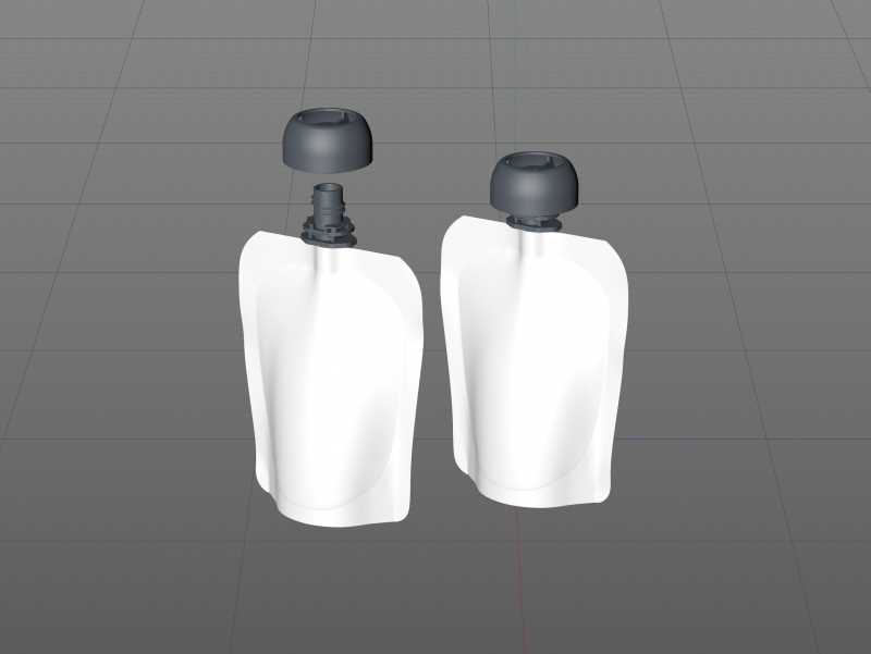 Packaging 3D model of Gualapack Pouch 90g with BabyCap