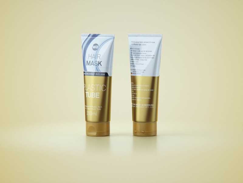 Hair Mask Plastic Tube 200ml packaging 3d model