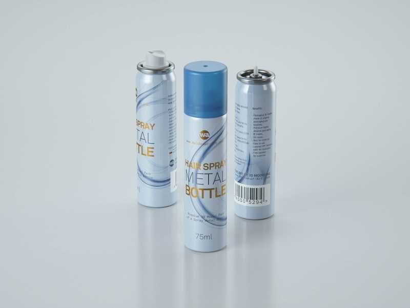 Hair Spray Metal Bottle 75ml packaging 3d model