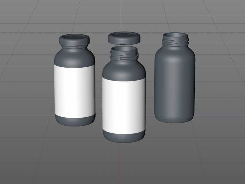 Packaging 3D model of Baby Food Juice Glass Bottle 200ml
