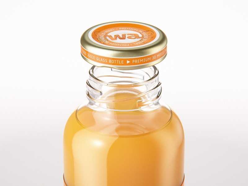 Packaging 3D model of Baby Food Juice Glass Bottle 330ml