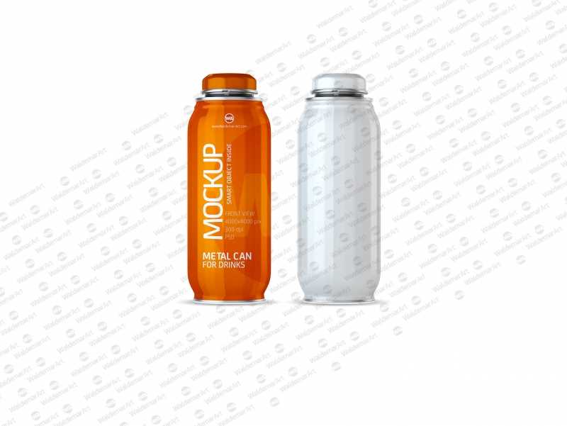 Packaging MockUp of Metal Bottle For Juices and other drinks