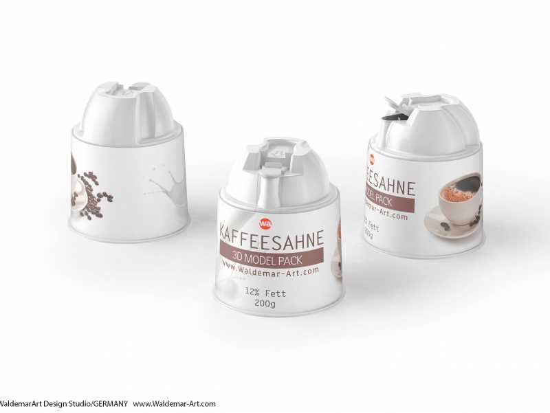 Coffee Cream 200g packaging 3d model of a plastic package