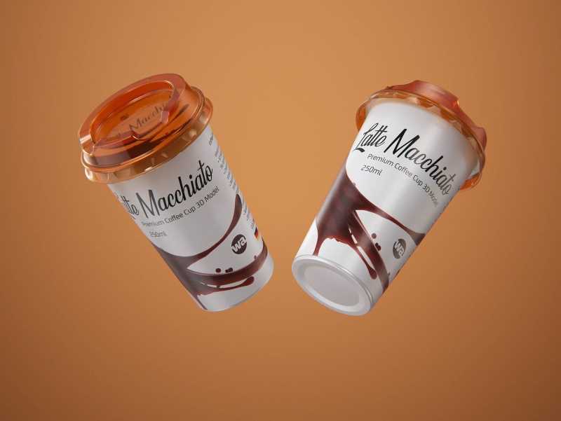 Latte Macchiato Coffee Cup 250ml packaging 3D model