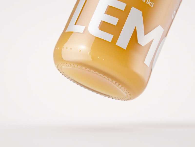 Lemonade Glass bottle 330ml premium packaging 3d model pack