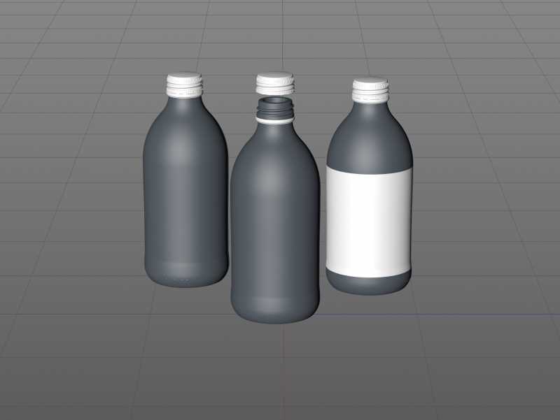 Lemonade Glass bottle 330ml premium packaging 3d model pack