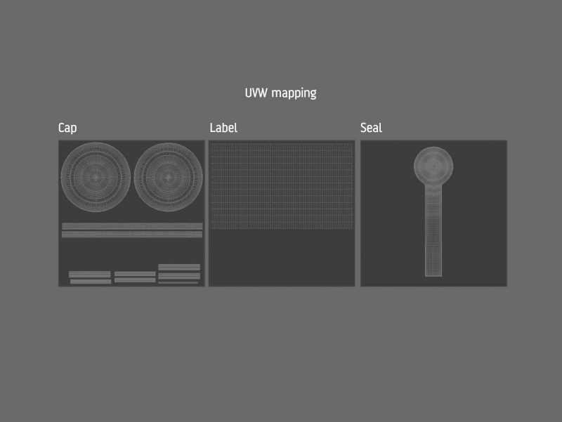 Packaging 3D model of Bio Lemonade Glass Bottle 330ml