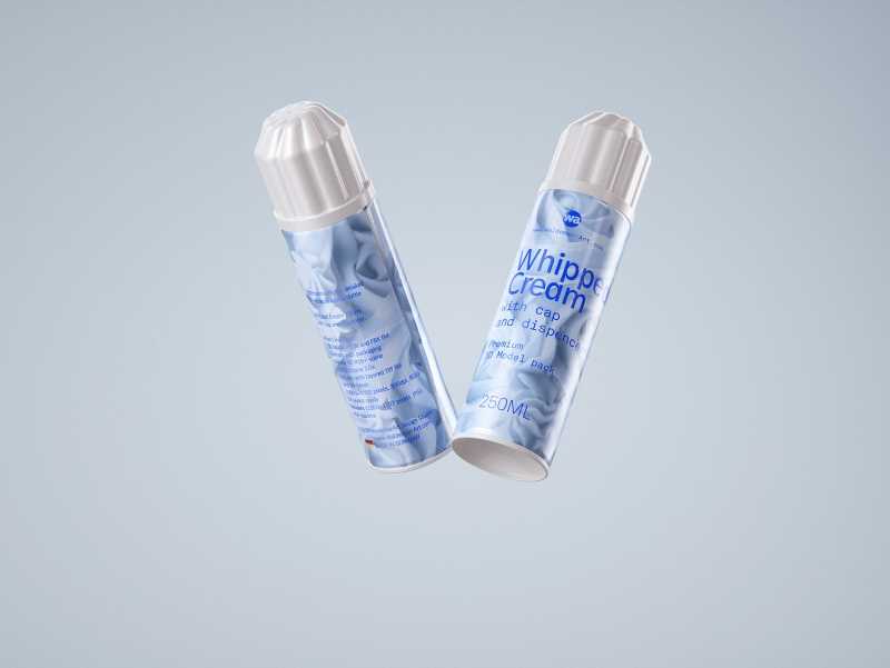 Light Whipped Cream Metal Bottle 250ml Packaging 3D model pak