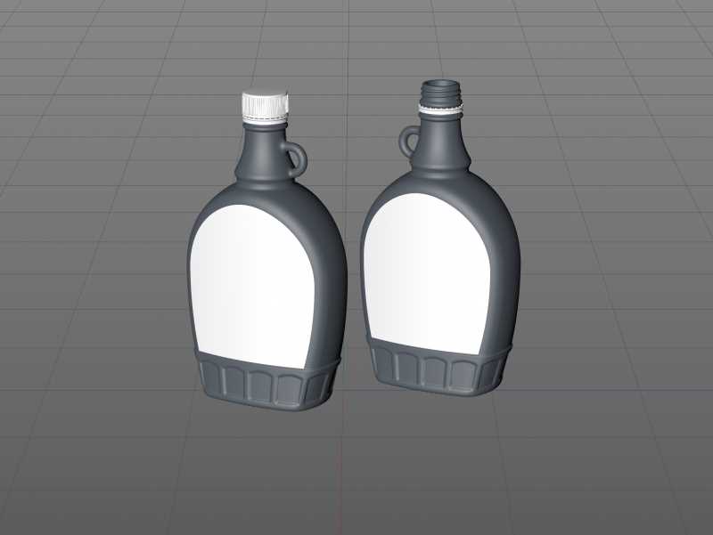 Maple Syrup Patterned Glass bottle 500ml 3D model pack