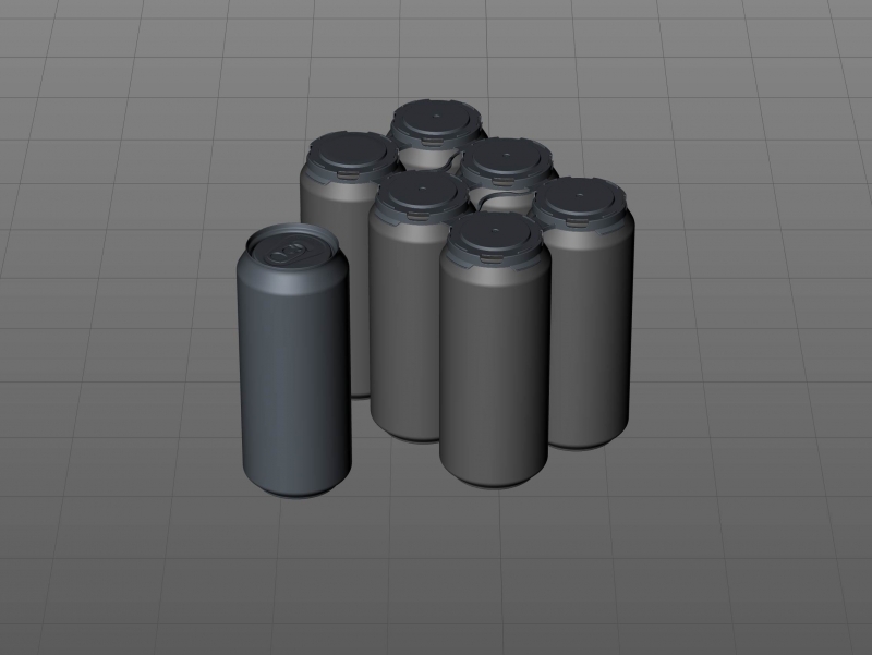 Rexam/Ball Standard Metal Beer Can 473ml Premium packaging 3d model with 6 PakTech handle and label