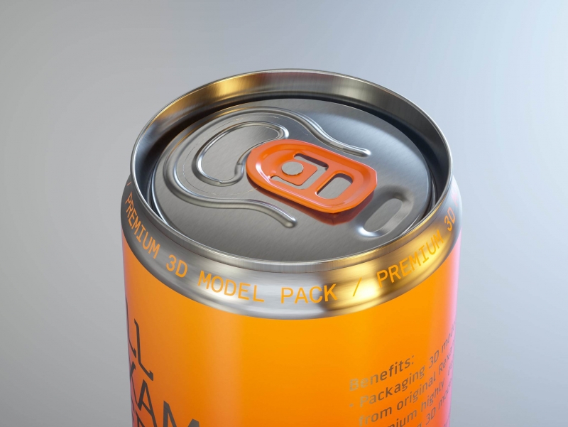 Ball/Rexam Soda Metal Sleek Can 330ml Premium 3D model pack