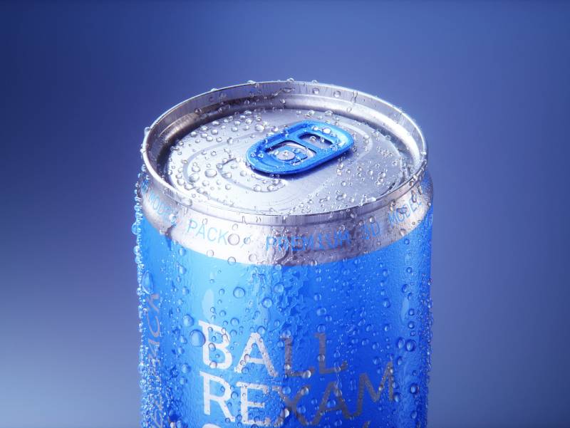 Metal Sleek can 330ml with frost and water condensation professional 3D model pack