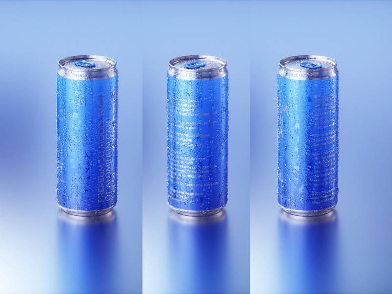 Metal Sleek can 330ml with frost and water condensation professional 3D model pack