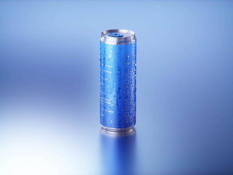 BALL (REXAM) Aluminum Sleek Soda Can 350/355ml Premium 3D packaging model pack with a water condensation and frost