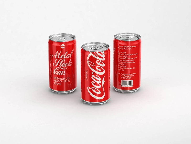 BALL (REXAM) Metal Sleek Can 250ml packaging 3D model