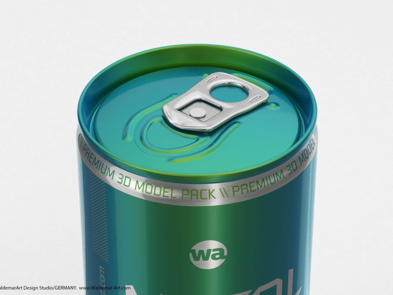 3D packaging model of (Rexam) Metal Slim Can 200ml