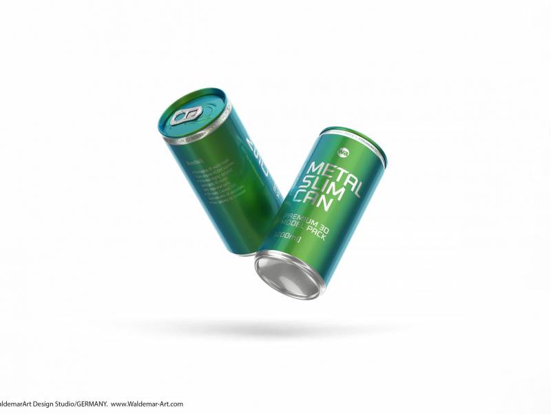 3D packaging model of (Rexam) Metal Slim Can 200ml