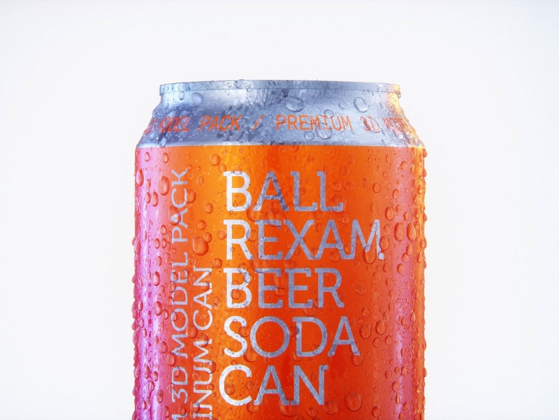 Metal Beer/Soda can 330ml with water droplets and condensation professional 3D model pack