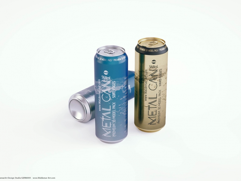 Ball/Rexam Metal Standard Beer/Soda Can 568ml 3D model