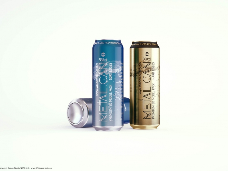 Ball/Rexam Metal Standard Beer/Soda Can 568ml 3D model