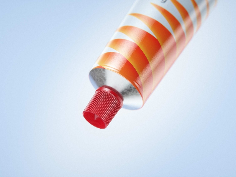 Metal Aluminum tube 200g packaging 3d model