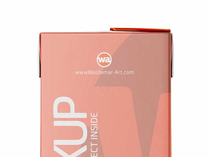 Tetra Pack Brick Mockup Aseptic 1000ml Slim with ReCap3 - Back view