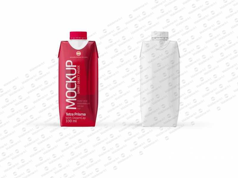 Tetra Pack Prisma 330ml with DreamCap Mock-up - Front view