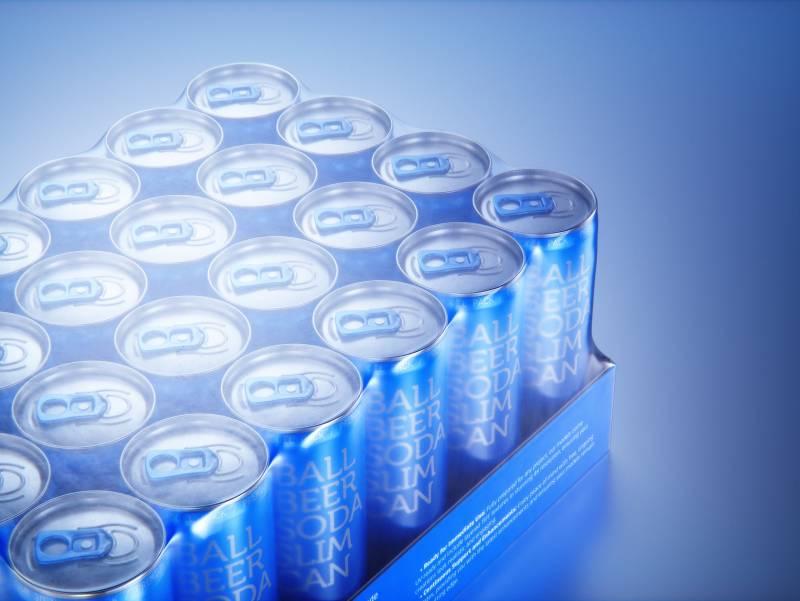 Multi-pack of 24x250ml Slim Beer/Soda Cans packed in cardboard and wrapped in shrink film premium packaging 3d model