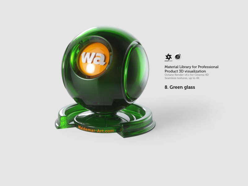 Octane 4+ for Cinema 4D (Compatible with version 2024) Materials Pack 1 - Hard Surfaces [27 items] (Glass, Plastic, Metal, Paper, Cork, PET etc)