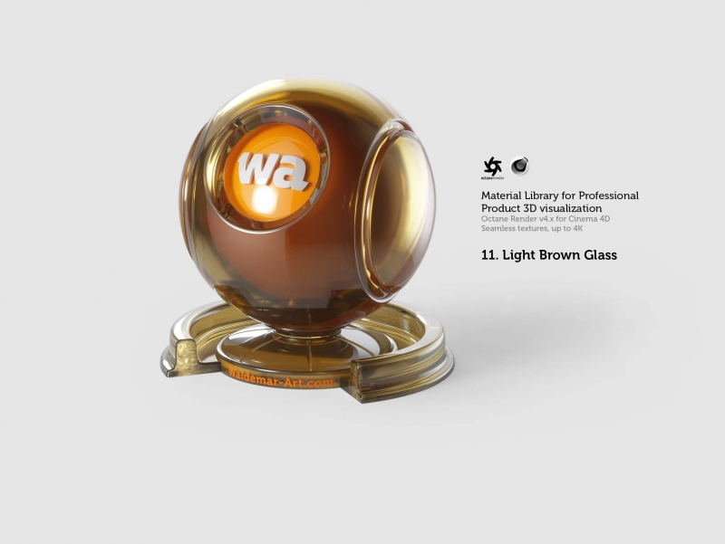 Octane 4+ for Cinema 4D (Compatible with version 2024) Materials Pack 1 - Hard Surfaces [27 items] (Glass, Plastic, Metal, Paper, Cork, PET etc)