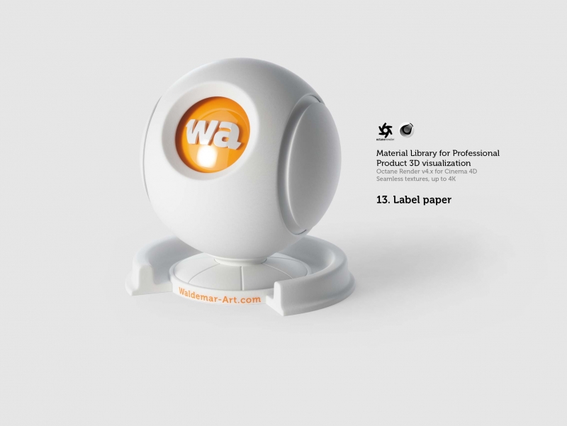 Octane 4+ for Cinema 4D (Compatible with version 2024) Materials Pack 1 - Hard Surfaces [27 items] (Glass, Plastic, Metal, Paper, Cork, PET etc)