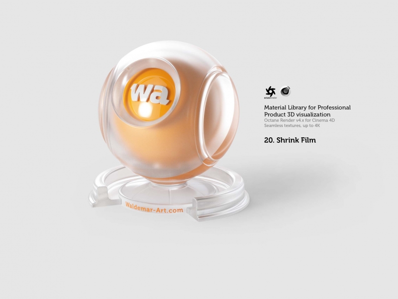 Octane 4+ for Cinema 4D (Compatible with version 2024) Materials Pack 1 - Hard Surfaces [27 items] (Glass, Plastic, Metal, Paper, Cork, PET etc)