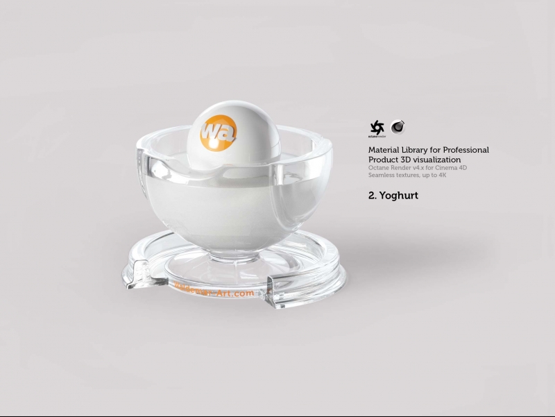 Octane 4+  for Cinema 4D (compatible with version 2024) Materials Pack 2 - Liquids and Food [27 items] (Jam, Butter, Milk, Yoghurt, Pesto, Honey, Beer, Wine etc)