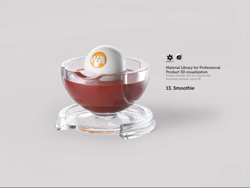 Octane 4+  for Cinema 4D (compatible with version 2024) Materials Pack 2 - Liquids and Food [27 items] (Jam, Butter, Milk, Yoghurt, Pesto, Honey, Beer, Wine etc)