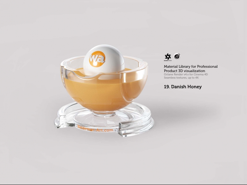 Octane 4+  for Cinema 4D (compatible with version 2024) Materials Pack 2 - Liquids and Food [27 items] (Jam, Butter, Milk, Yoghurt, Pesto, Honey, Beer, Wine etc)