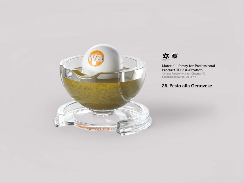 Octane 4+  for Cinema 4D (compatible with version 2024) Materials Pack 2 - Liquids and Food [27 items] (Jam, Butter, Milk, Yoghurt, Pesto, Honey, Beer, Wine etc)