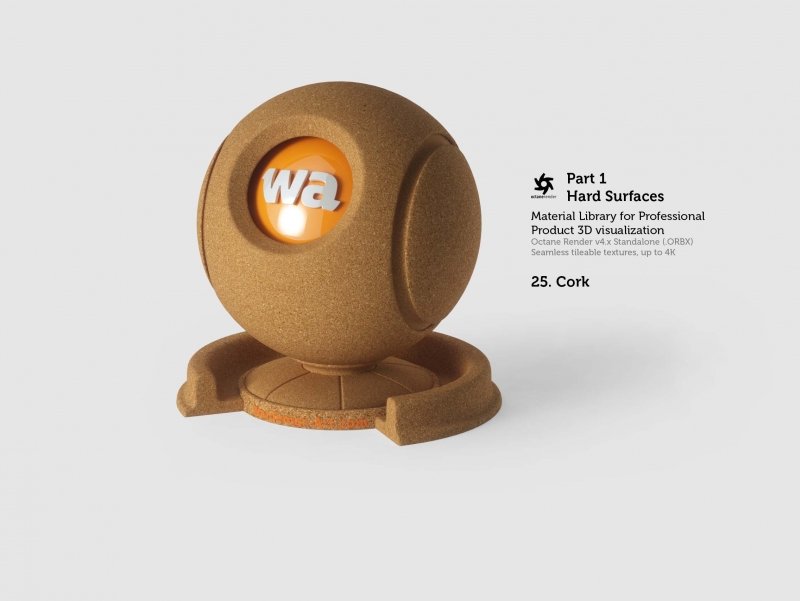 Octane 4+ Standalone Materials Pack 1 - Hard Surfaces [27 items] (Glass, Plastic, Metal, Paper, Cork, PET etc)