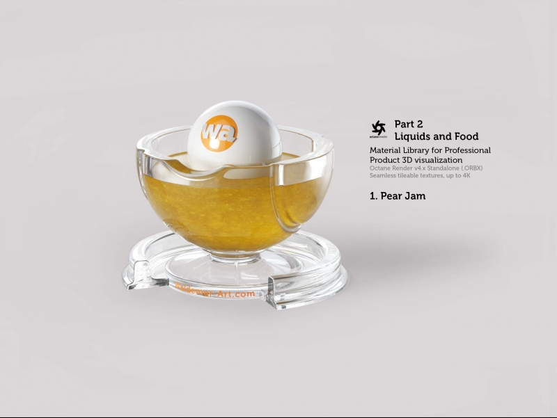 Octane 4+ Standalone Materials Pack 2 - Liquids and Food [27 items] (Jam, Butter, Milk, Yoghurt, Pesto, Honey, Beer, Wine etc)