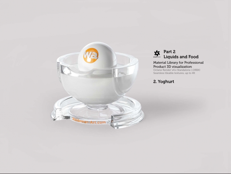 Octane 4+ Standalone Materials Pack 2 - Liquids and Food [27 items] (Jam, Butter, Milk, Yoghurt, Pesto, Honey, Beer, Wine etc)