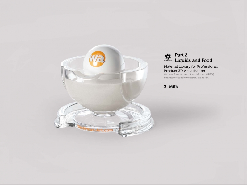 Octane 4+ Standalone Materials Pack 2 - Liquids and Food [27 items] (Jam, Butter, Milk, Yoghurt, Pesto, Honey, Beer, Wine etc)