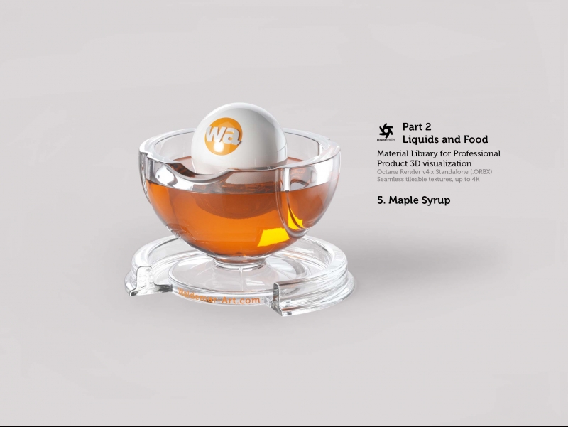 Octane 4+ Standalone Materials Pack 2 - Liquids and Food [27 items] (Jam, Butter, Milk, Yoghurt, Pesto, Honey, Beer, Wine etc)