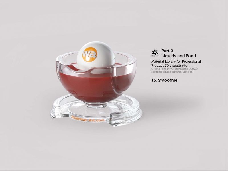 Octane 4+ Standalone Materials Pack 2 - Liquids and Food [27 items] (Jam, Butter, Milk, Yoghurt, Pesto, Honey, Beer, Wine etc)