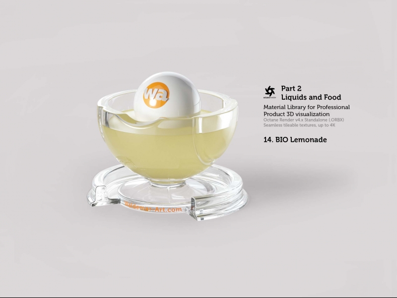 Octane 4+ Standalone Materials Pack 2 - Liquids and Food [27 items] (Jam, Butter, Milk, Yoghurt, Pesto, Honey, Beer, Wine etc)