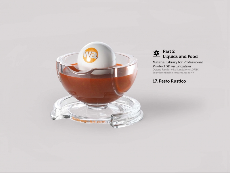 Octane 4+ Standalone Materials Pack 2 - Liquids and Food [27 items] (Jam, Butter, Milk, Yoghurt, Pesto, Honey, Beer, Wine etc)