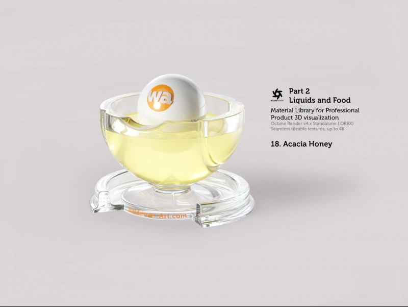 Octane 4+ Standalone Materials Pack 2 - Liquids and Food [27 items] (Jam, Butter, Milk, Yoghurt, Pesto, Honey, Beer, Wine etc)