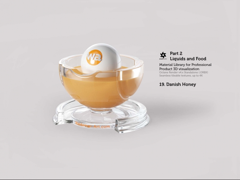 Octane 4+ Standalone Materials Pack 2 - Liquids and Food [27 items] (Jam, Butter, Milk, Yoghurt, Pesto, Honey, Beer, Wine etc)