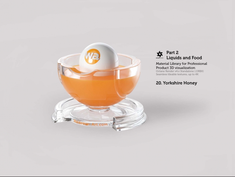 Octane 4+ Standalone Materials Pack 2 - Liquids and Food [27 items] (Jam, Butter, Milk, Yoghurt, Pesto, Honey, Beer, Wine etc)