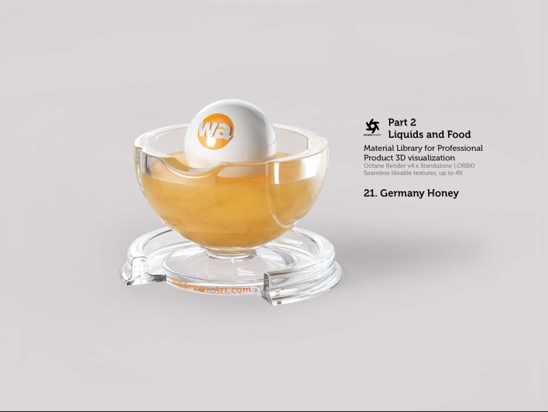 Octane 4+ Standalone Materials Pack 2 - Liquids and Food [27 items] (Jam, Butter, Milk, Yoghurt, Pesto, Honey, Beer, Wine etc)