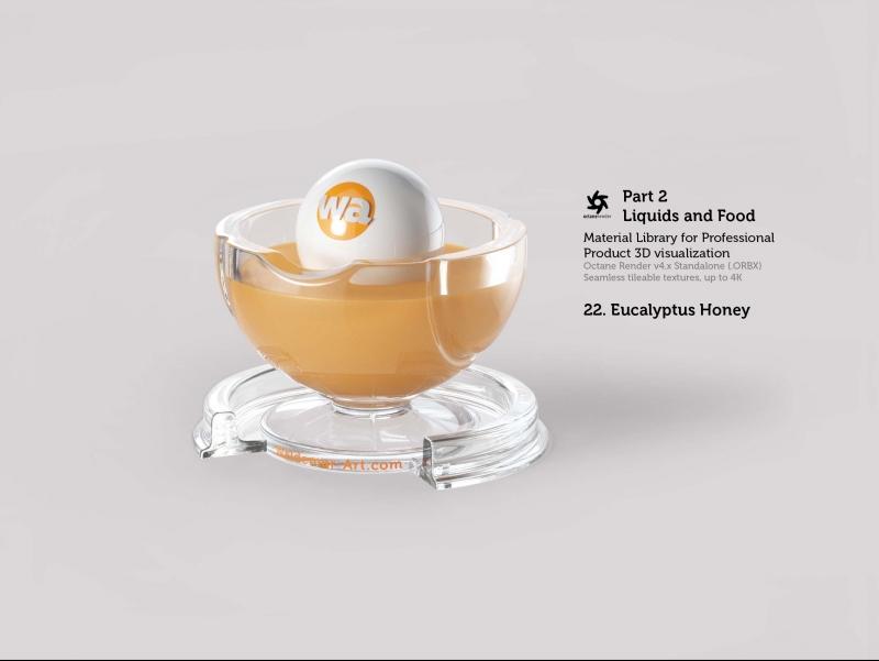 Octane 4+ Standalone Materials Pack 2 - Liquids and Food [27 items] (Jam, Butter, Milk, Yoghurt, Pesto, Honey, Beer, Wine etc)